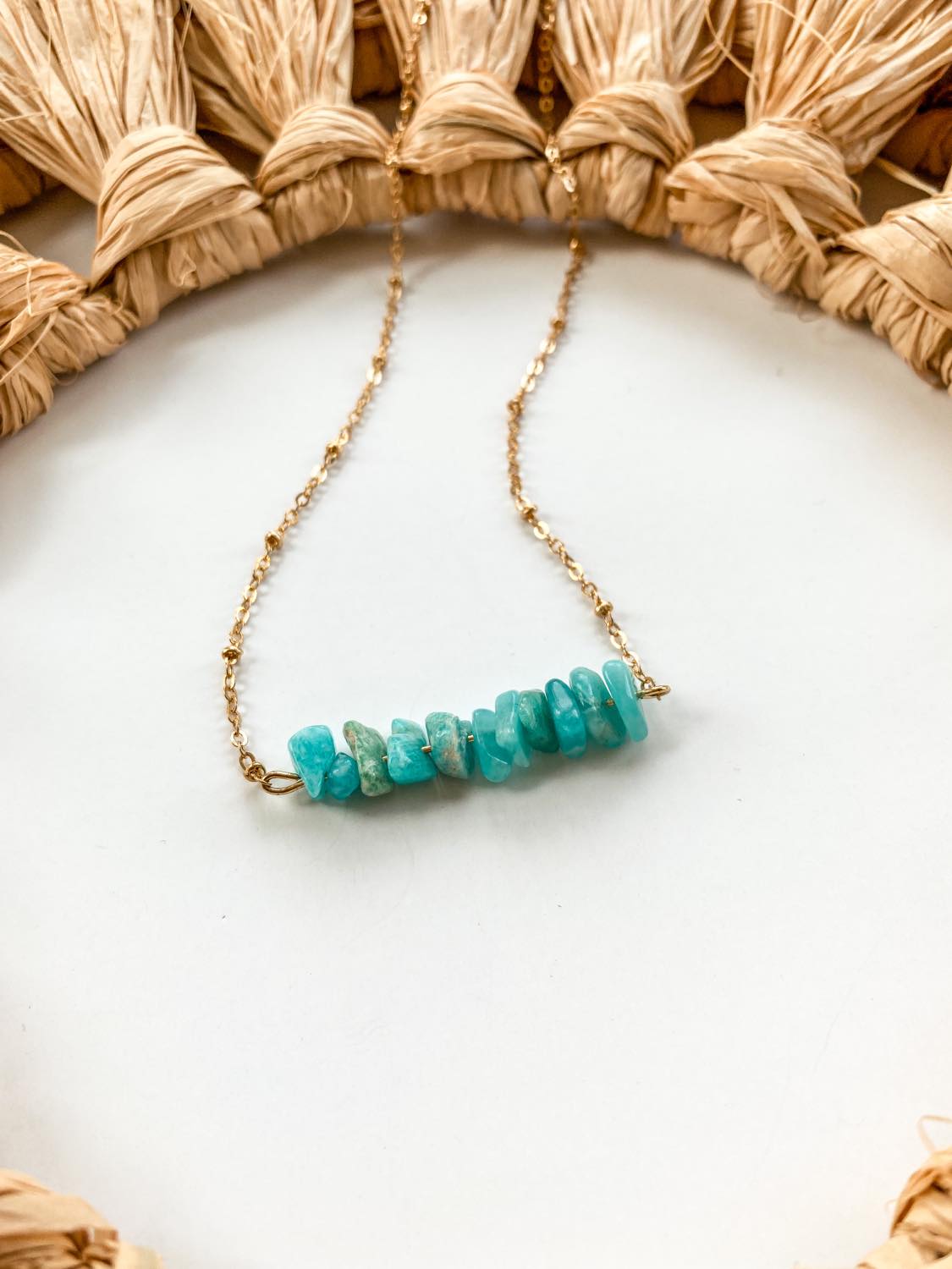 Gemstone Bar Necklace