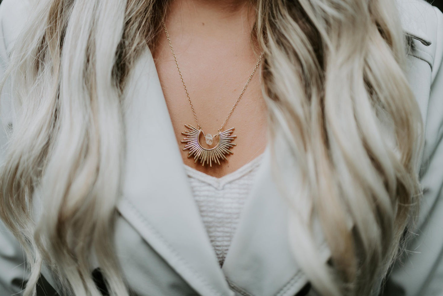 Herkimer Sun Burst Pendant