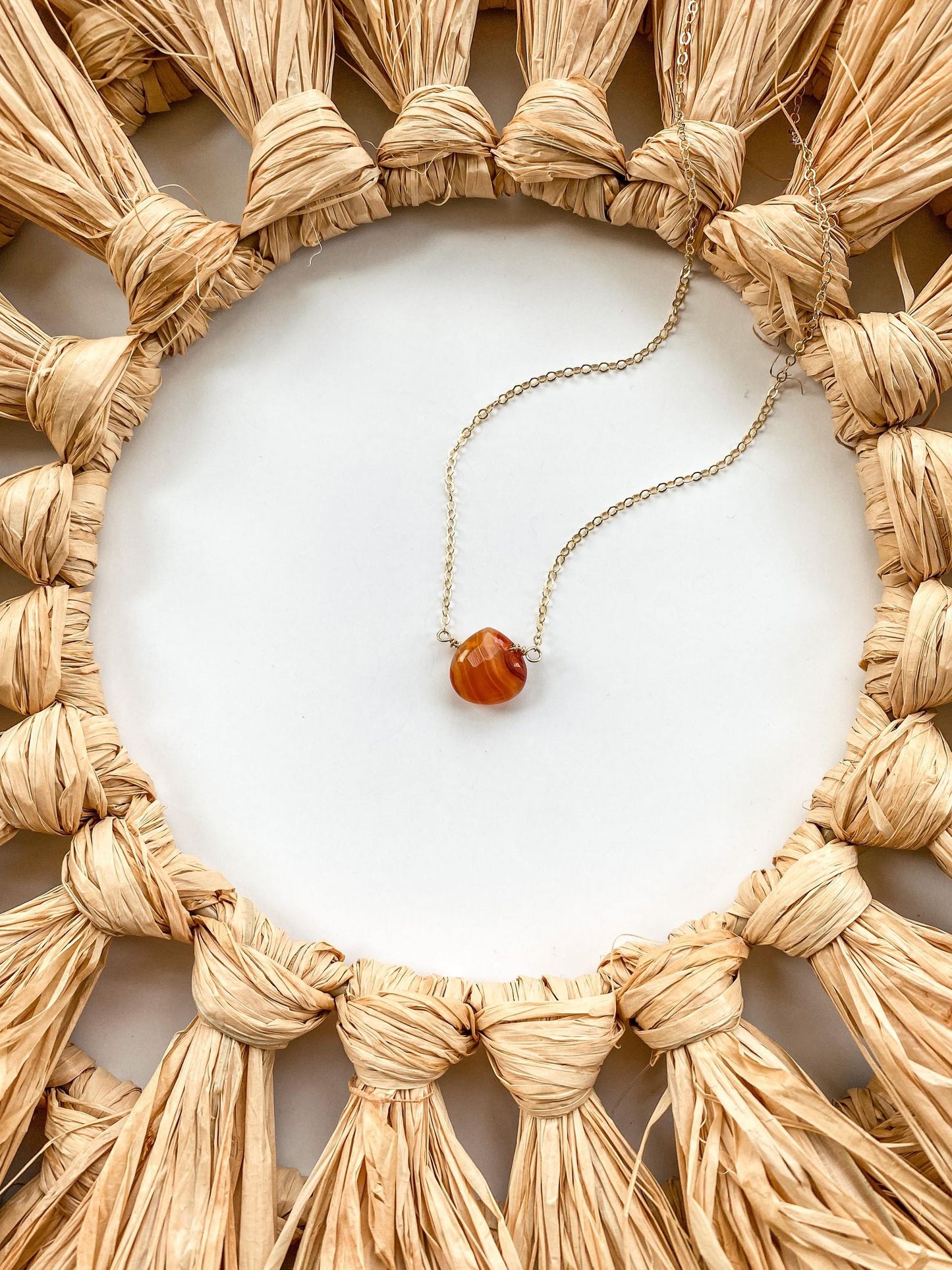 Hand-Carved Carnelian Necklace