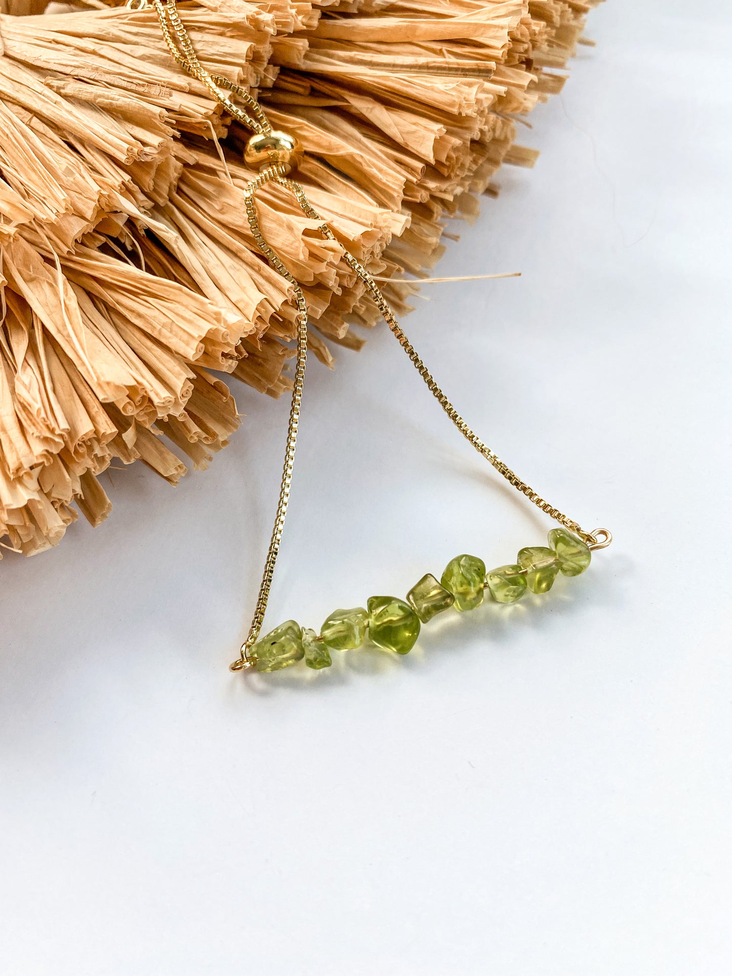Green Peridot Chip Bracelet
