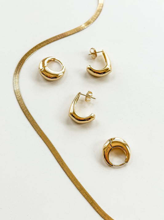 Chunky Gold Croissant Hoops