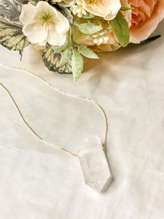 'Anja' Clear Quartz Chunk Necklace