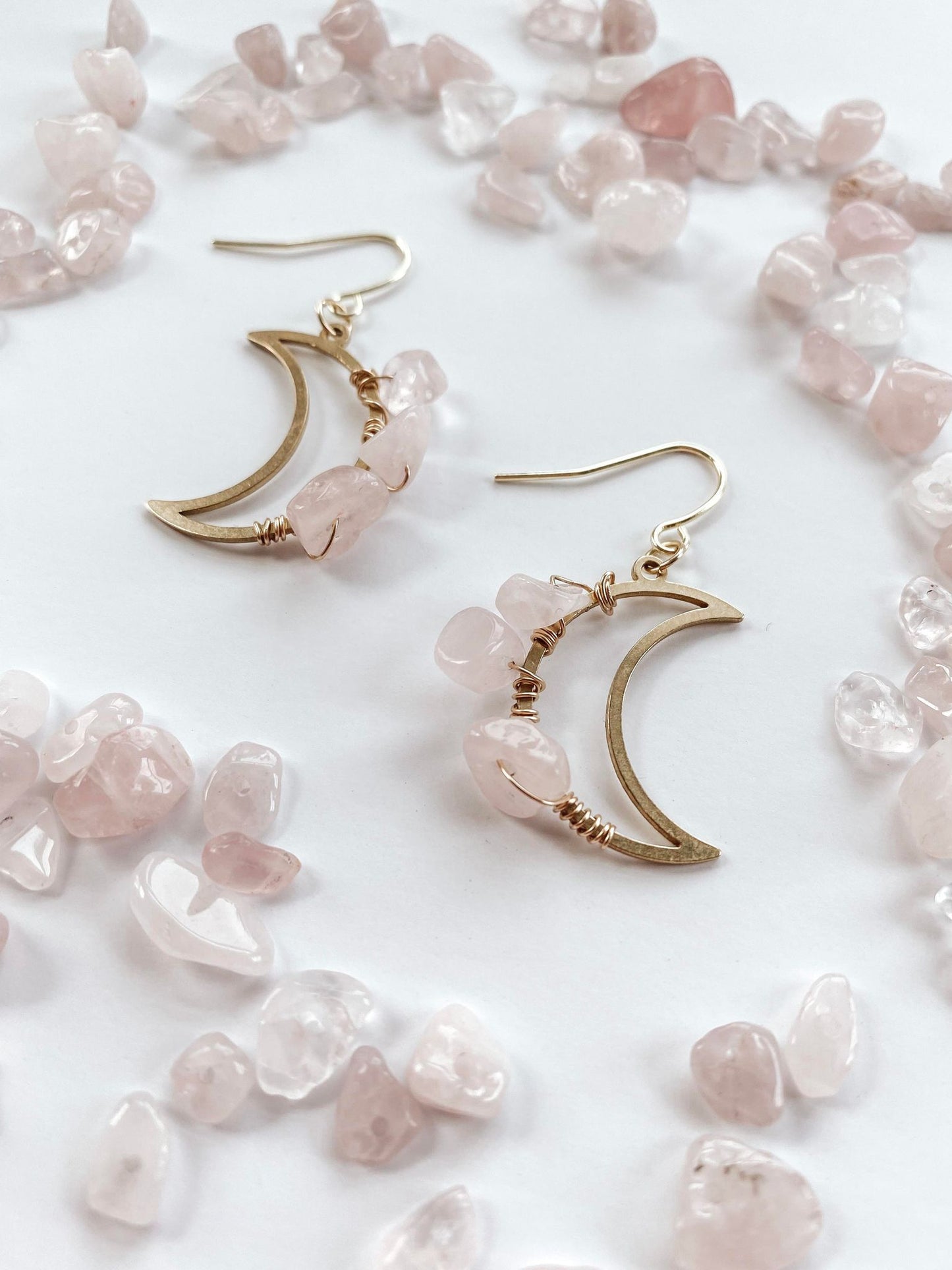 Crystal Wrapped Mini Moon Earrings