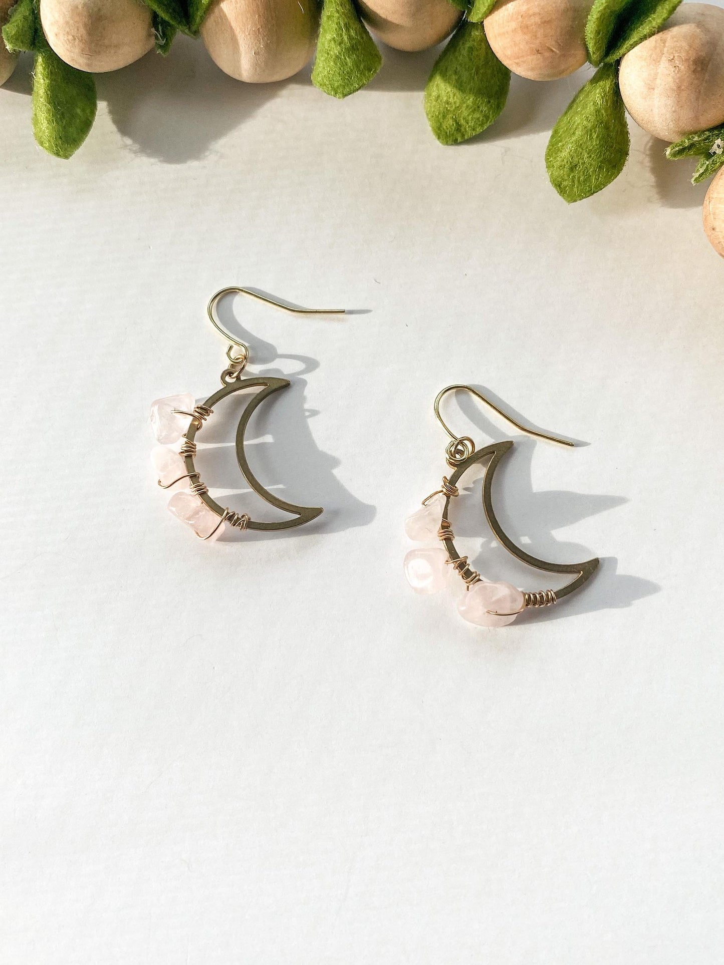 Crystal Wrapped Mini Moon Earrings