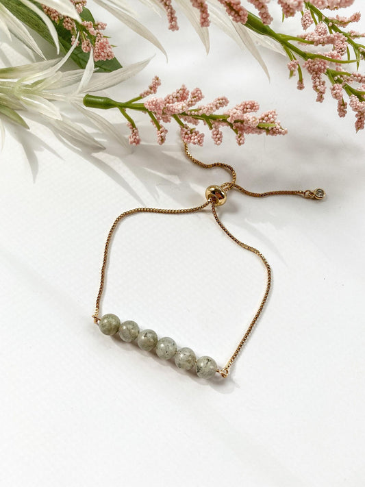 Labradorite Bead Adjustable Bracelet