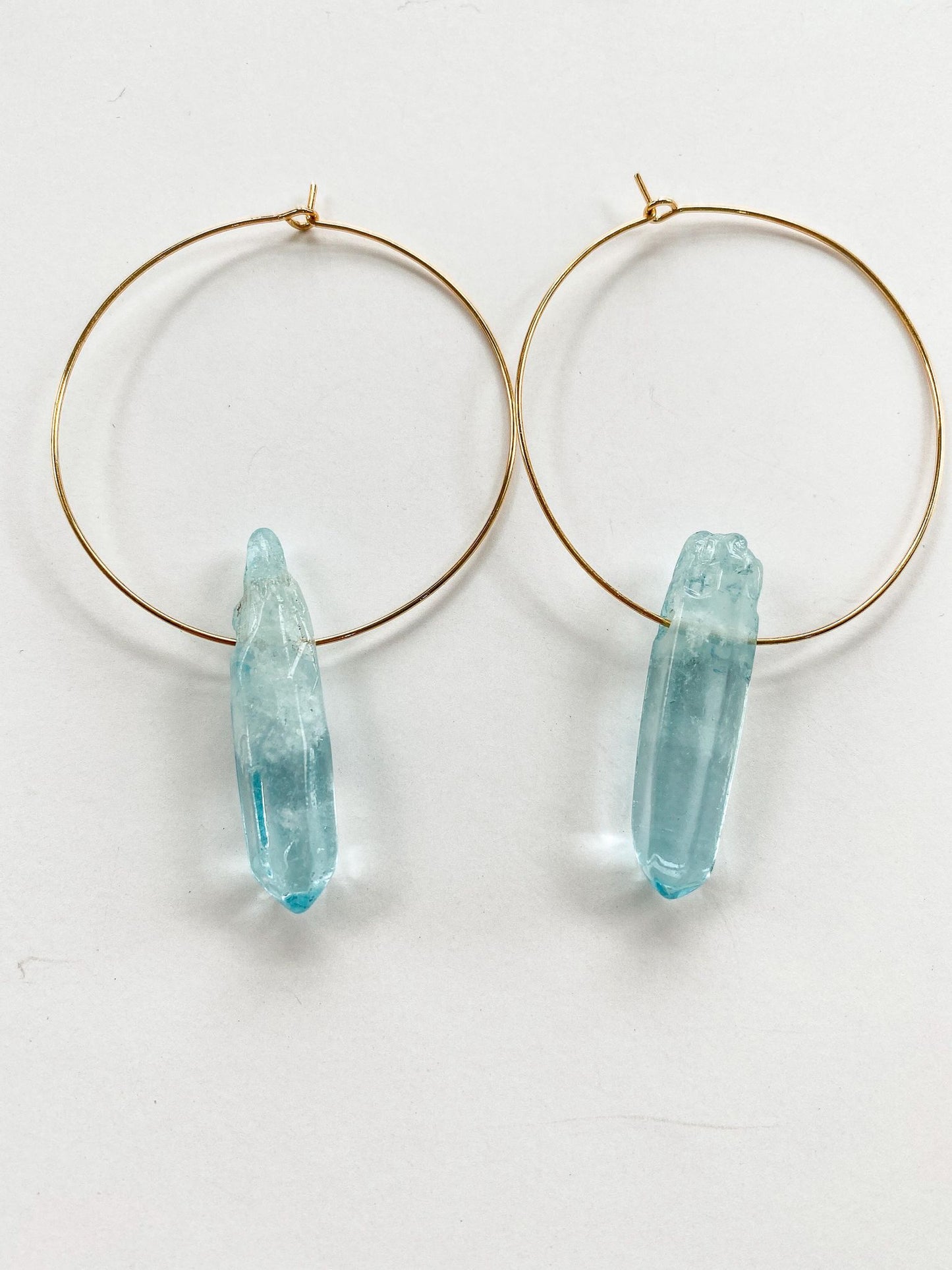 Colored Crystal Hoops