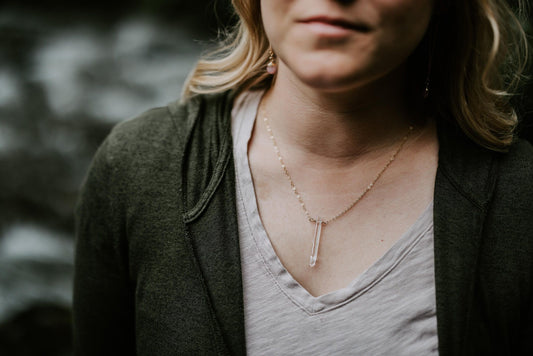 Clear Quartz Point Necklace