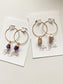 Gold Dipped Amethyst Hoops