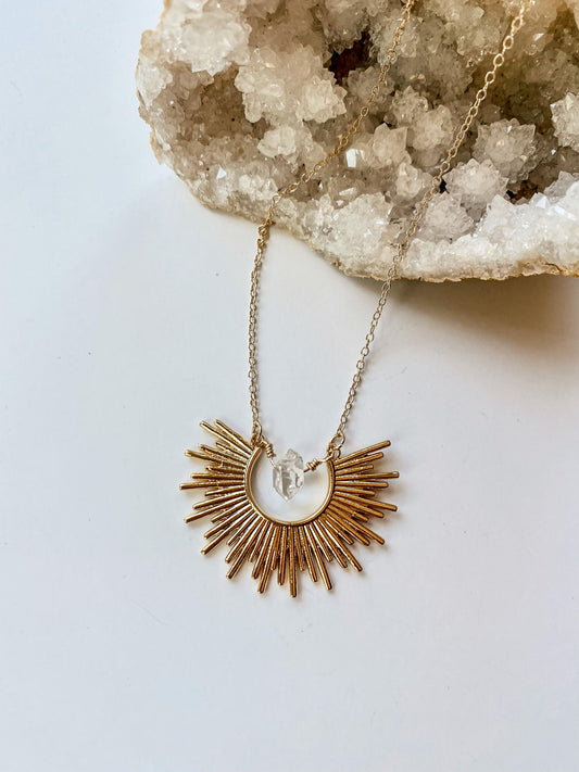 Herkimer Sun Burst Pendant