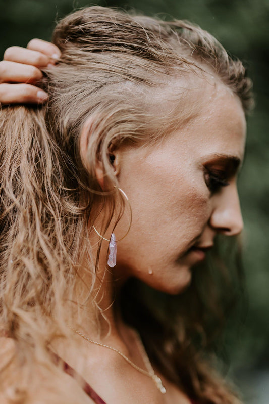 Colored Crystal Hoops