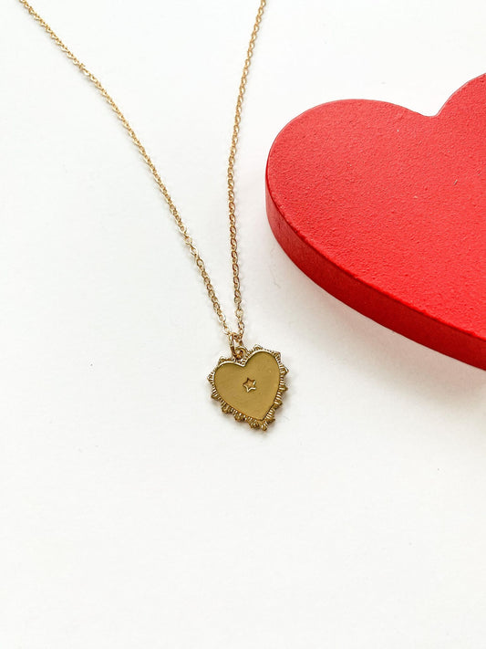 Gold-Filled Heart & Star Pendant