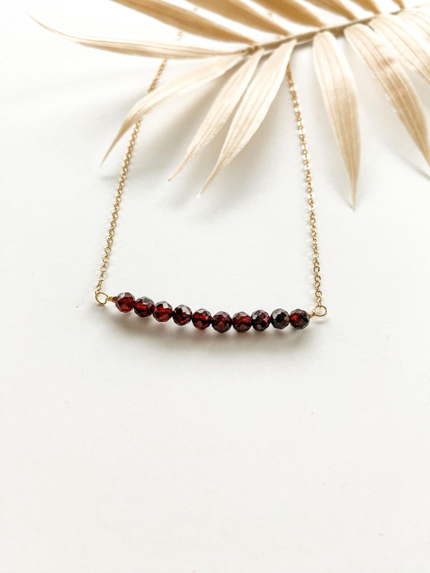 Garnet 2025 bar necklace