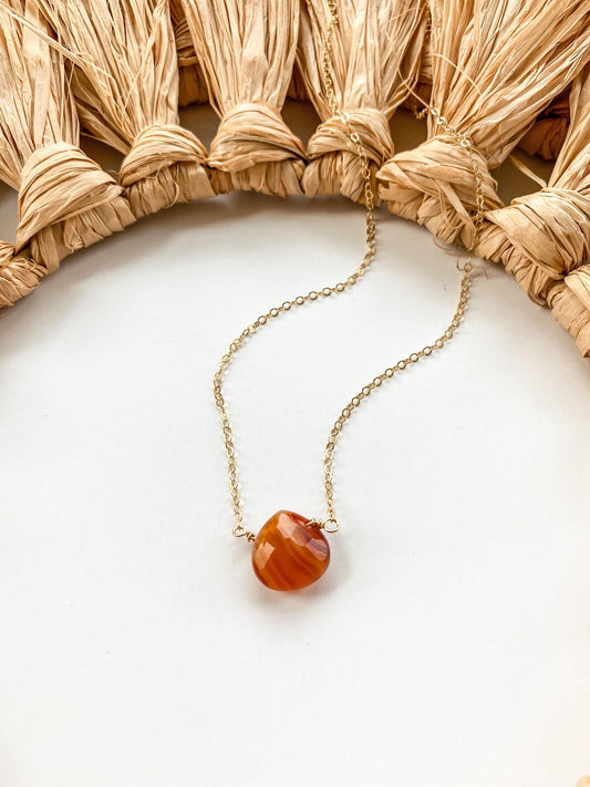 Hand-Carved Carnelian Necklace