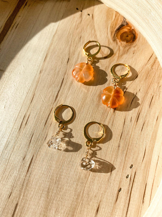 Herkimer Diamond Huggie Earrings