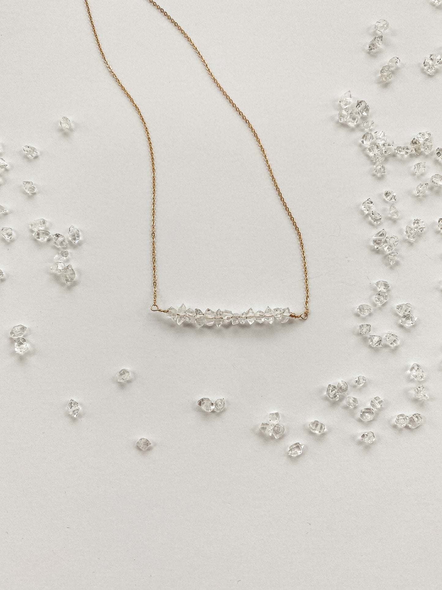 Herkimer Diamond Bar Necklace