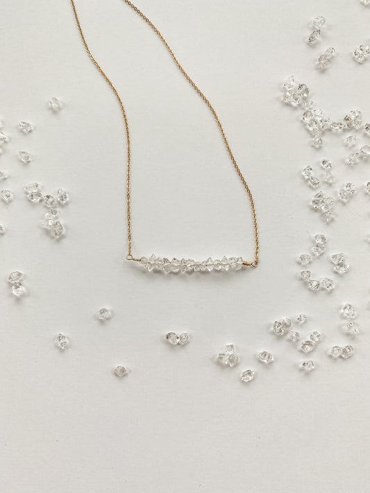 Herkimer Diamond Bar Necklace