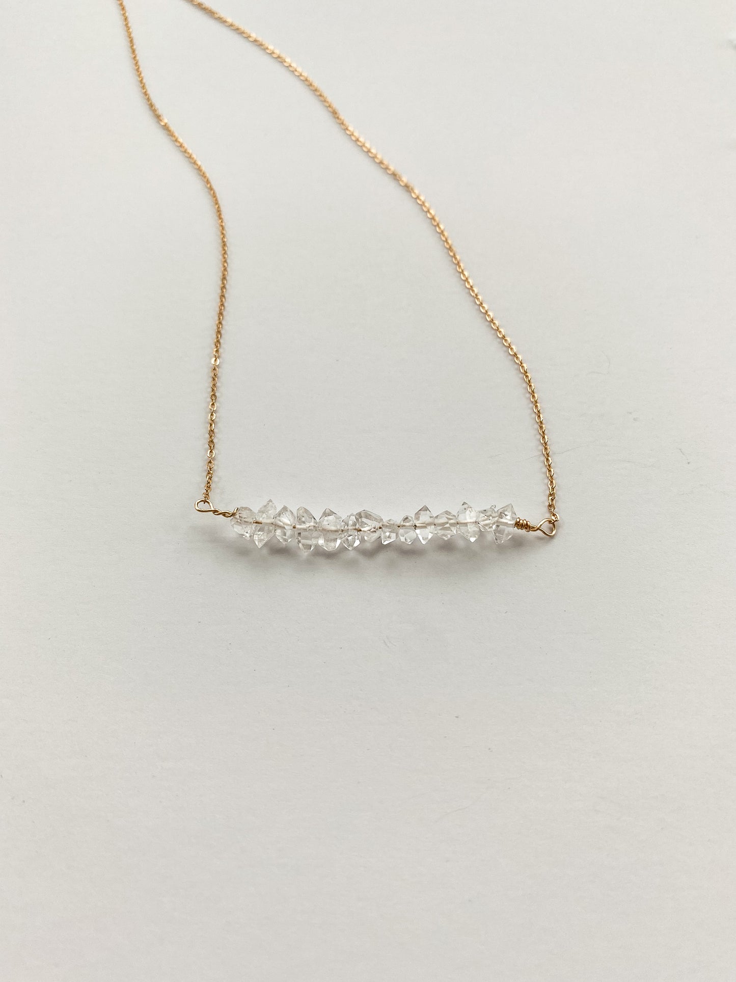 Herkimer Diamond Bar Necklace