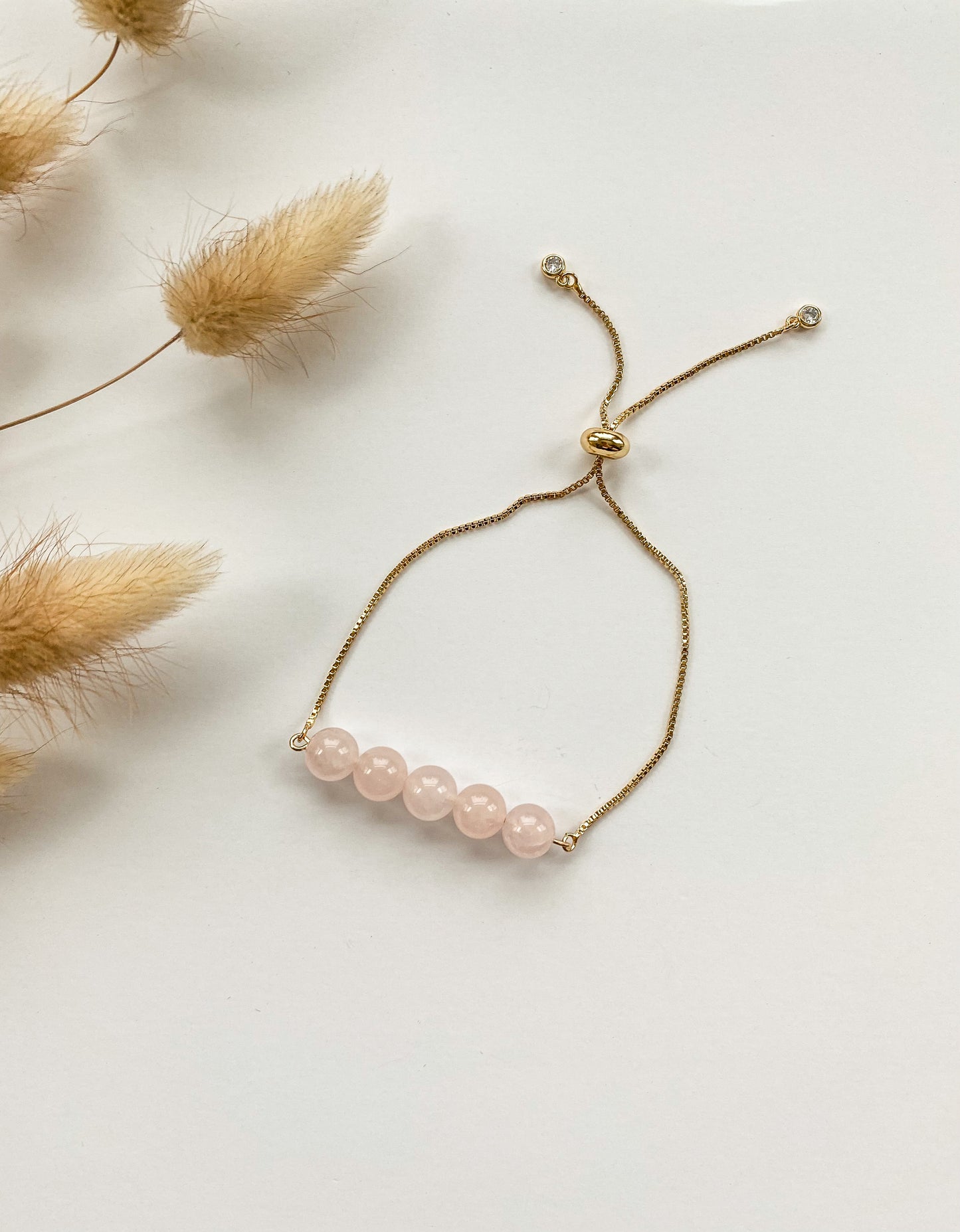 Rose Quartz Bead Bracelet