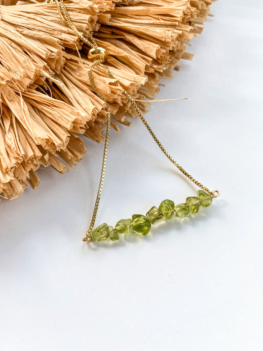 Green Peridot Chip Bracelet