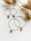 Smoky Herkimer Diamond Hoops