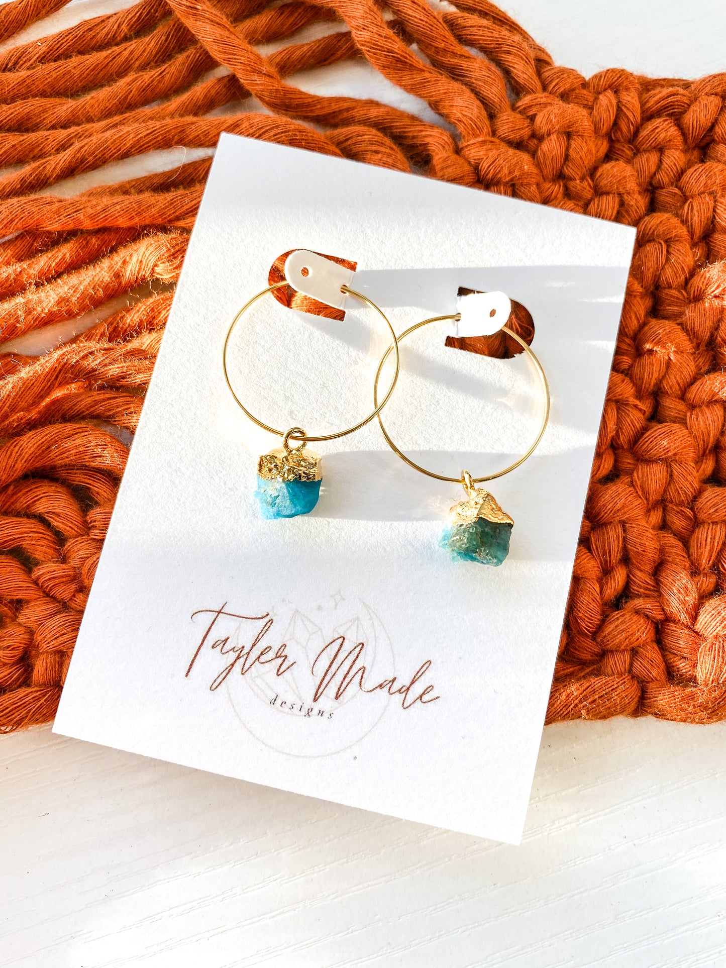 Gold Apatite Hoops