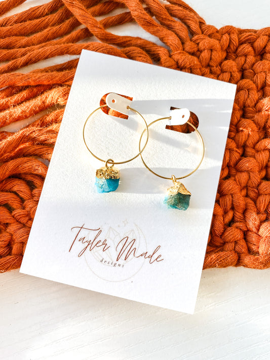 Gold Apatite Hoops