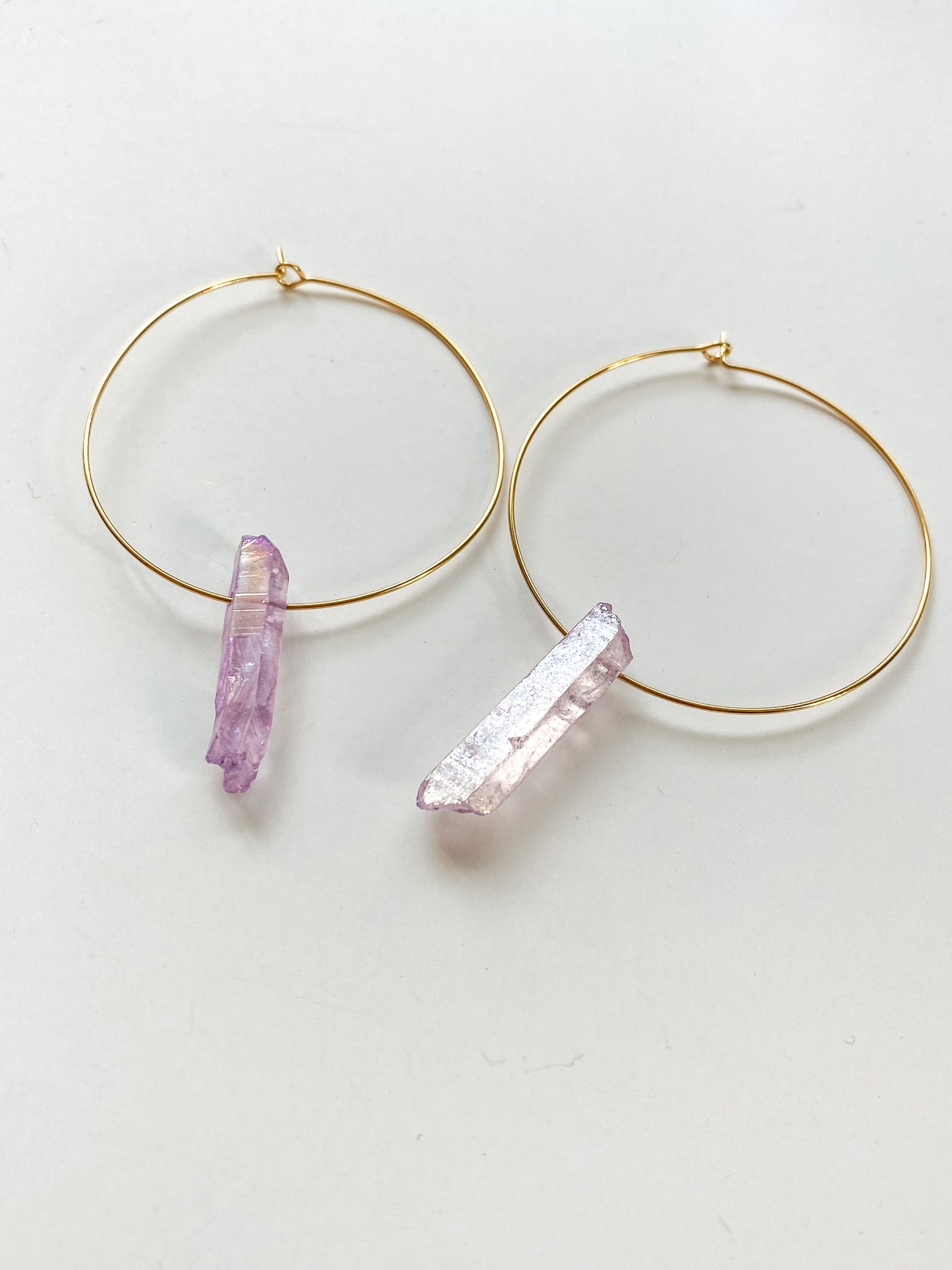 Colored Crystal Hoops