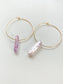 Colored Crystal Hoops